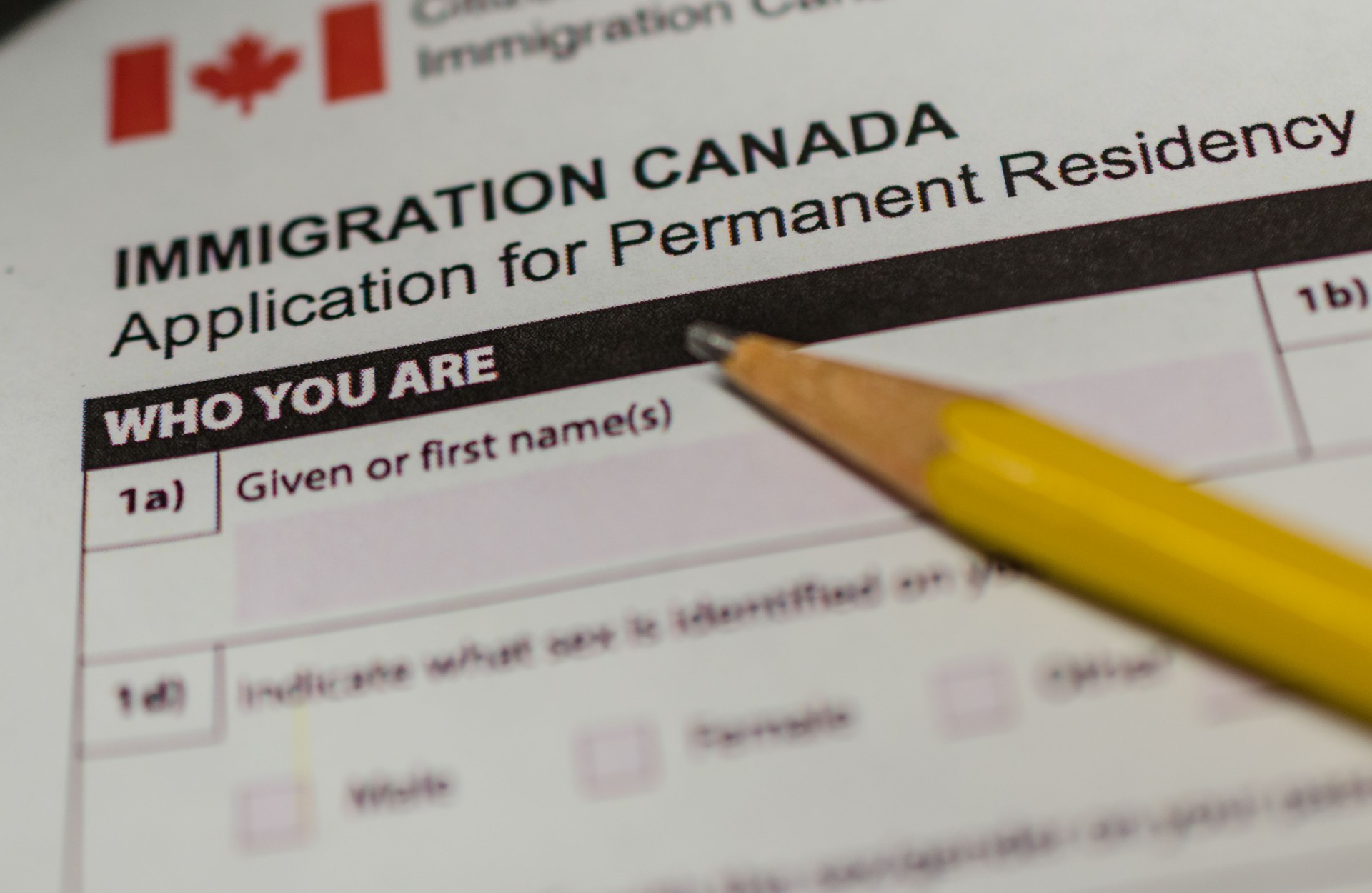 Formulario de solicitud de inmigración de Canadá